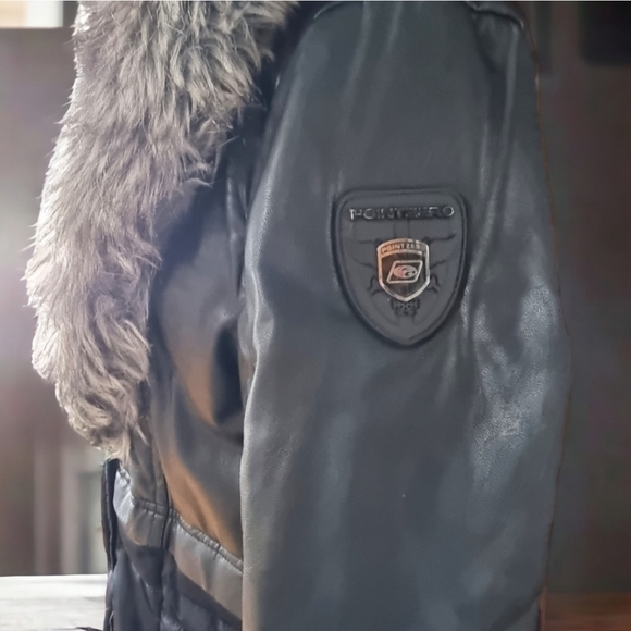 Point Zero Quilted Black Parka Coat Ladies Size M - Picture 4 of 11